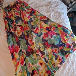 Swishy floor length floral circle skirt